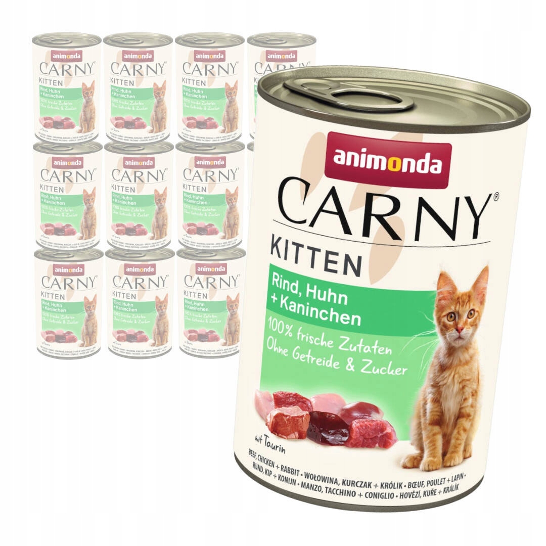 Animonda Carny Kitten 12x400g Krmivo pro koťata Hovězí kuřecí králík