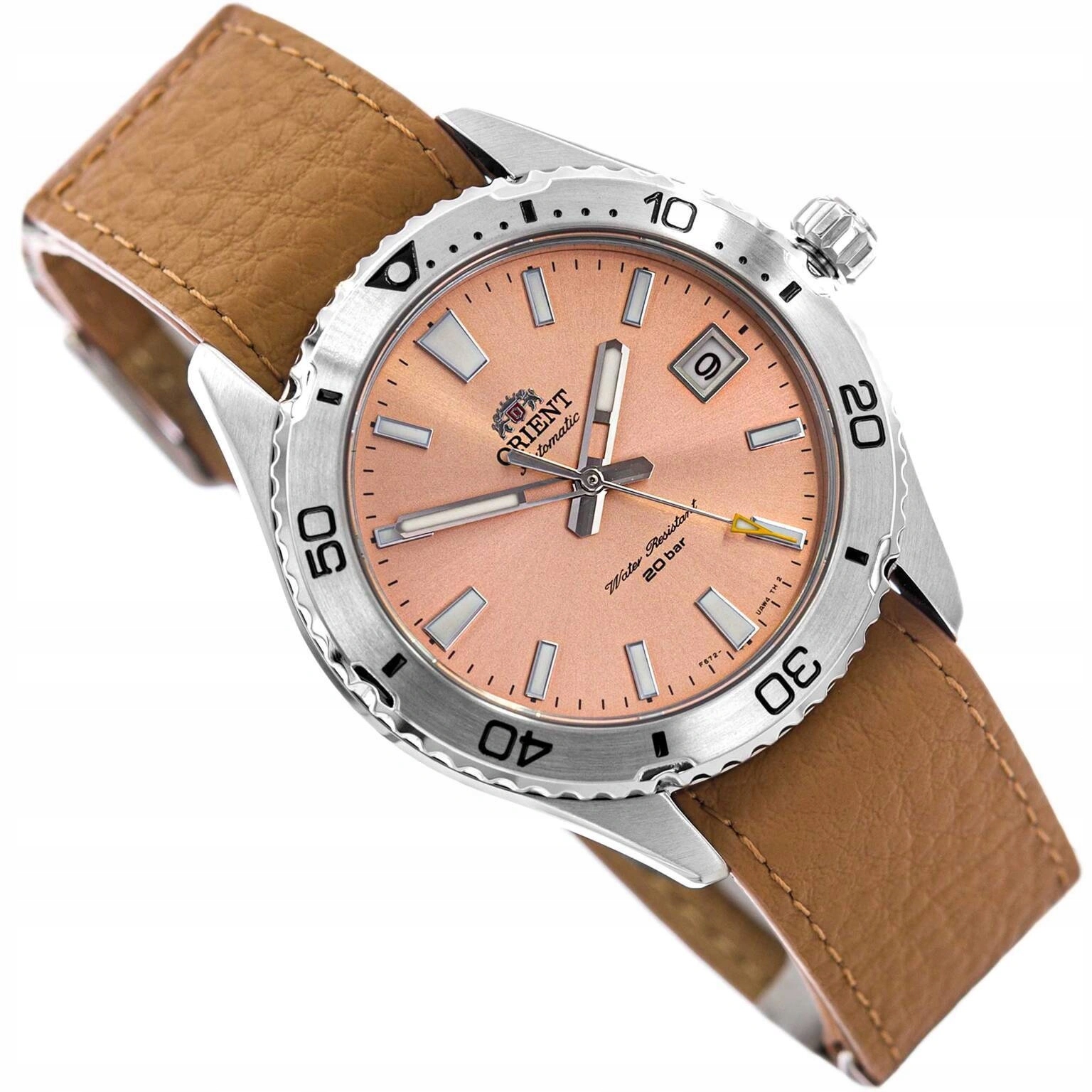 Męski Zegarek Orient RA-AC0Q05P30B Mako 40 Automatic Brązowy Na Pasku 20BAR
