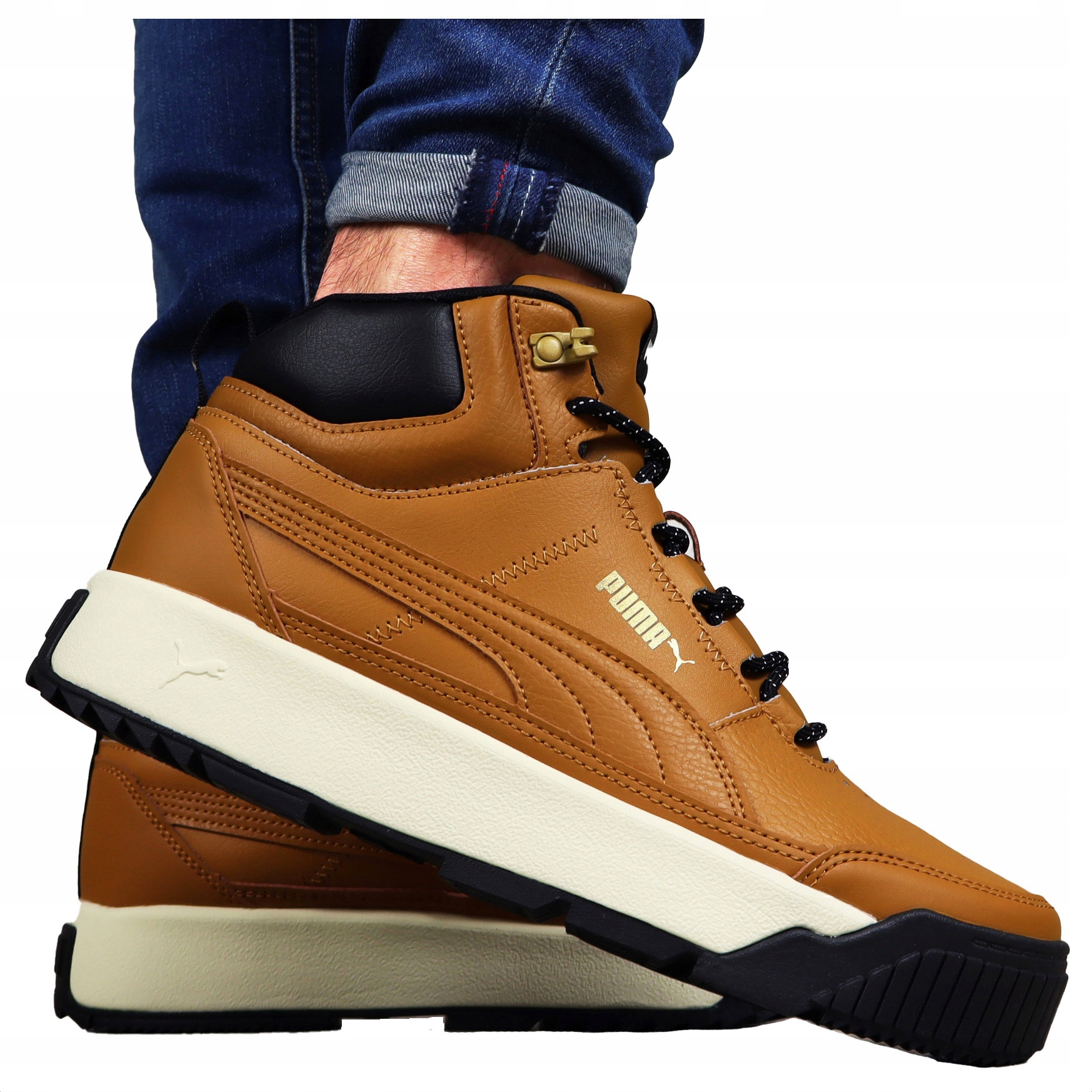 Puma Zimní Kožené pánské vysoké sněhule trapery na zimu kožené