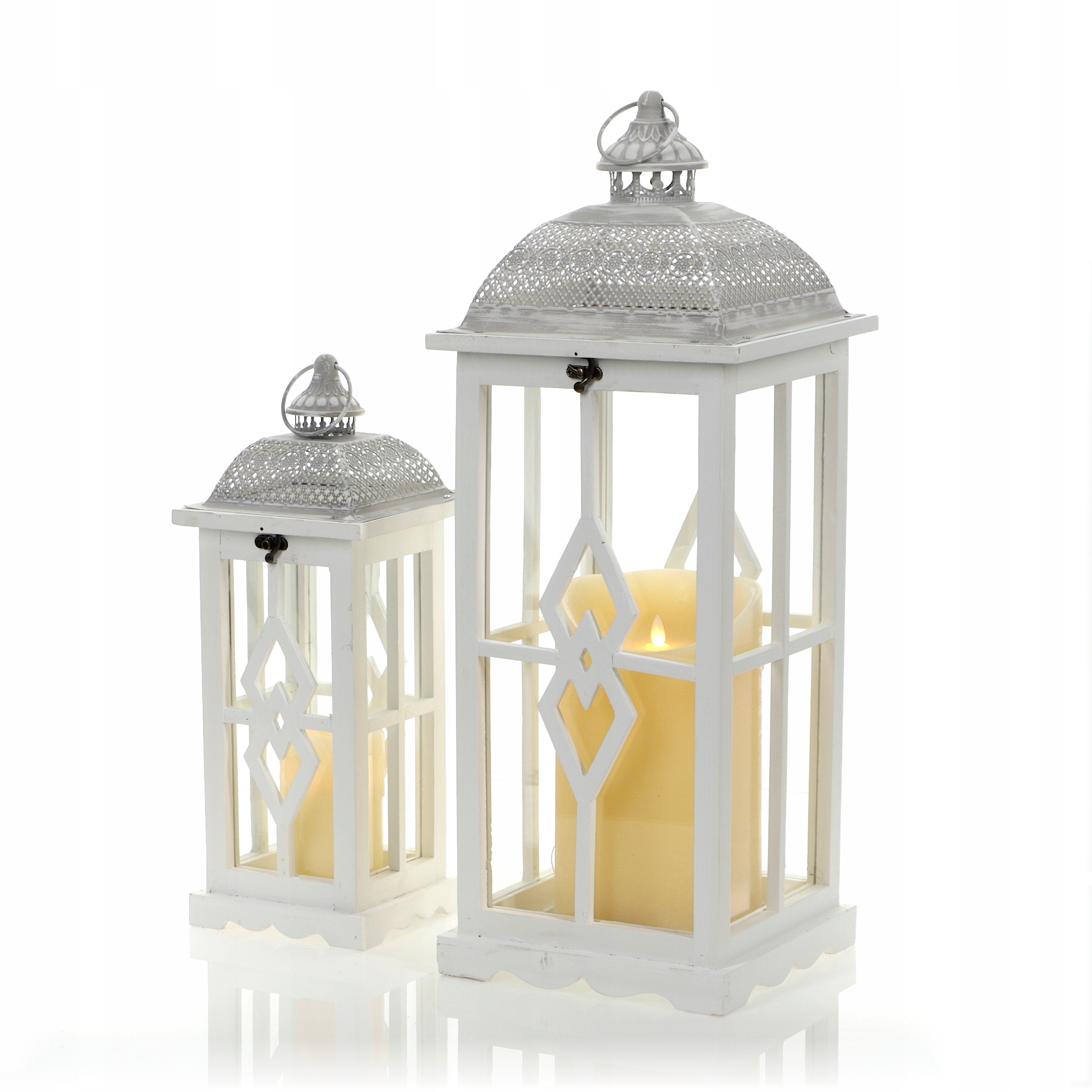 

Latarnia ogrodowa lampion dekoracyjny biały duży