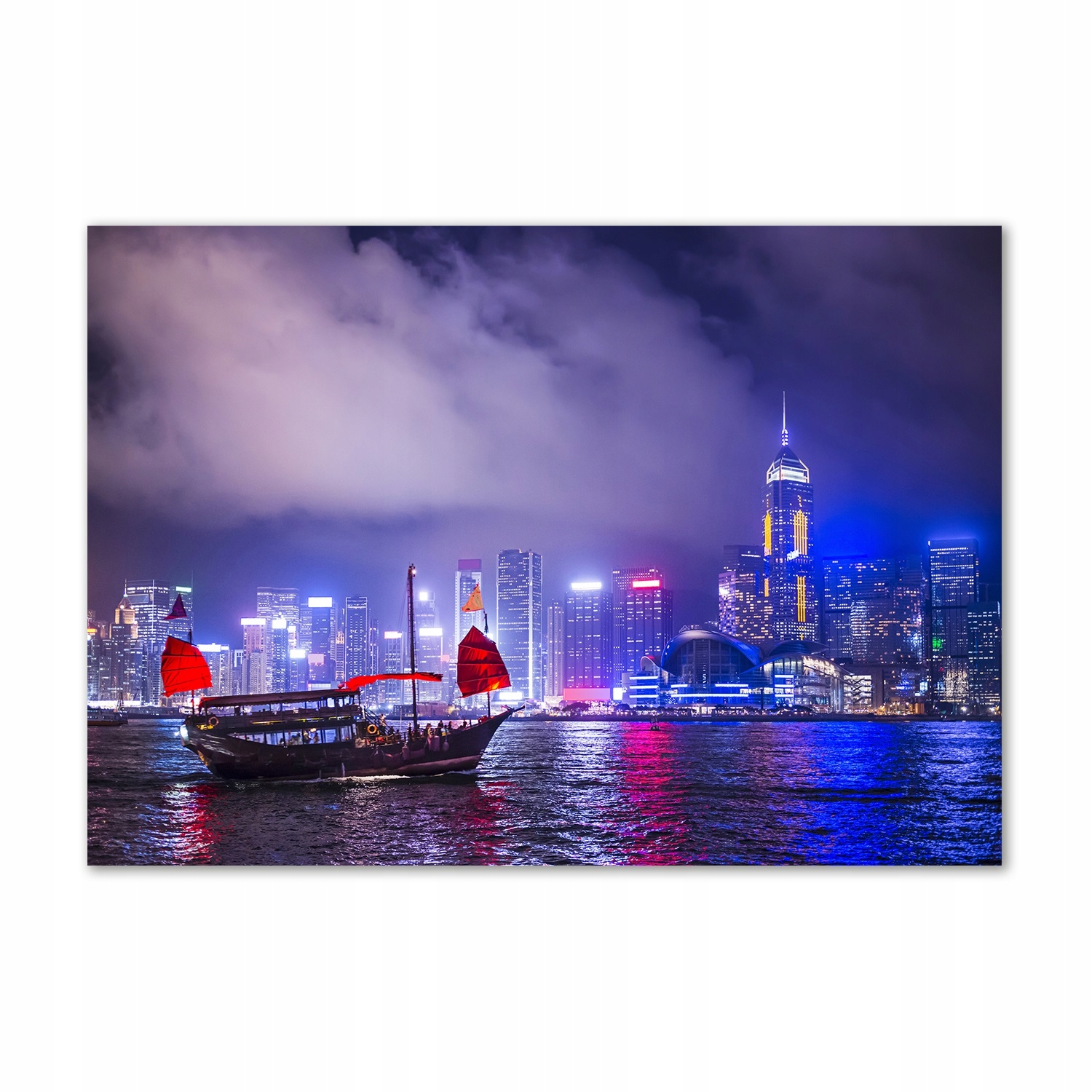 

Foto obraz szkło hartowane Hong kong nocą 100x70
