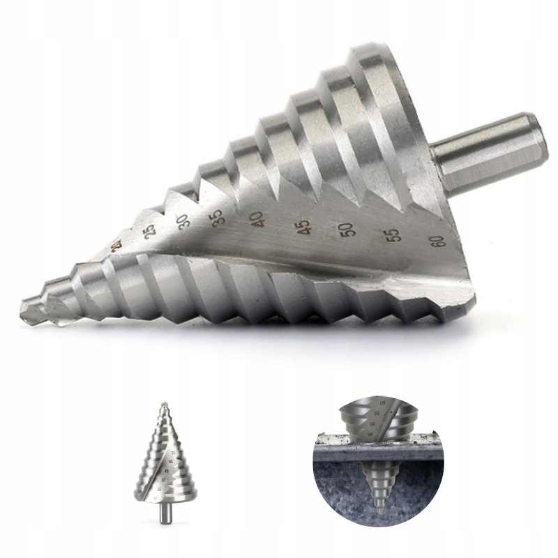 Wiertło Stożkowe Stopniowe do Metalu Hss 6-60mm Mocne