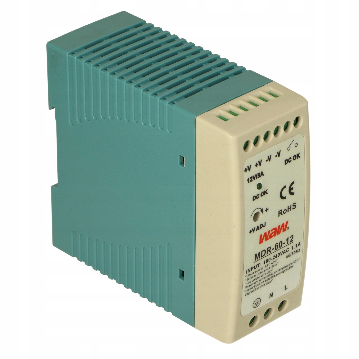 Zasilacz impulsowy MDR-60-12 12V 5A WAW Marka WAW