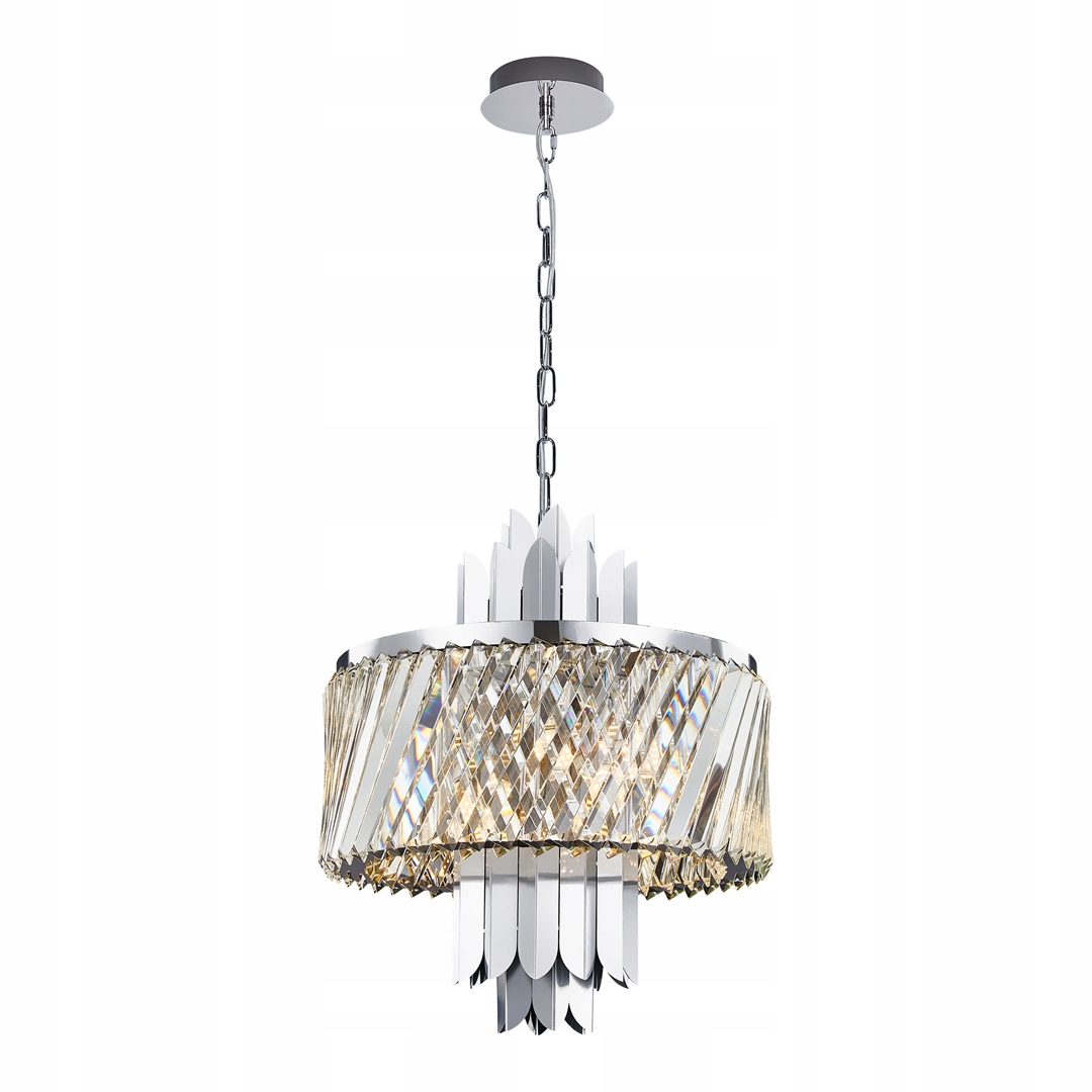 Chrómový luster s glamour kryštálikmi do obývačky 43 cm Milagro