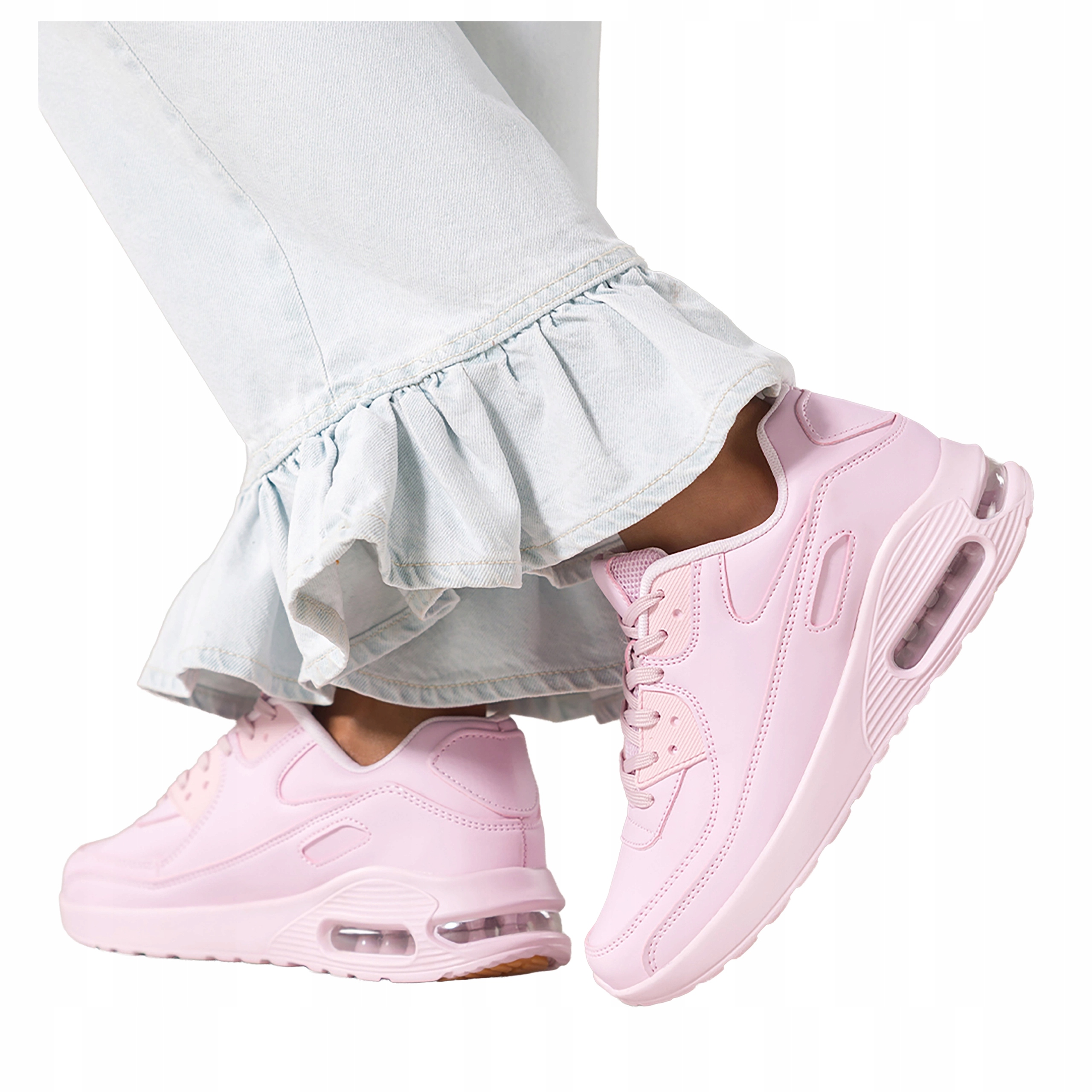 Sneakersy Růžové Dámské Sportovní Šněrovací Pohodlné Ozdobné Koturn vel. 41