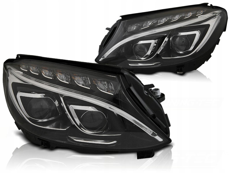 LAMPY PRZEDNIE DRL LED BLACK do MERCEDES W205 C-KLASA 14-18
