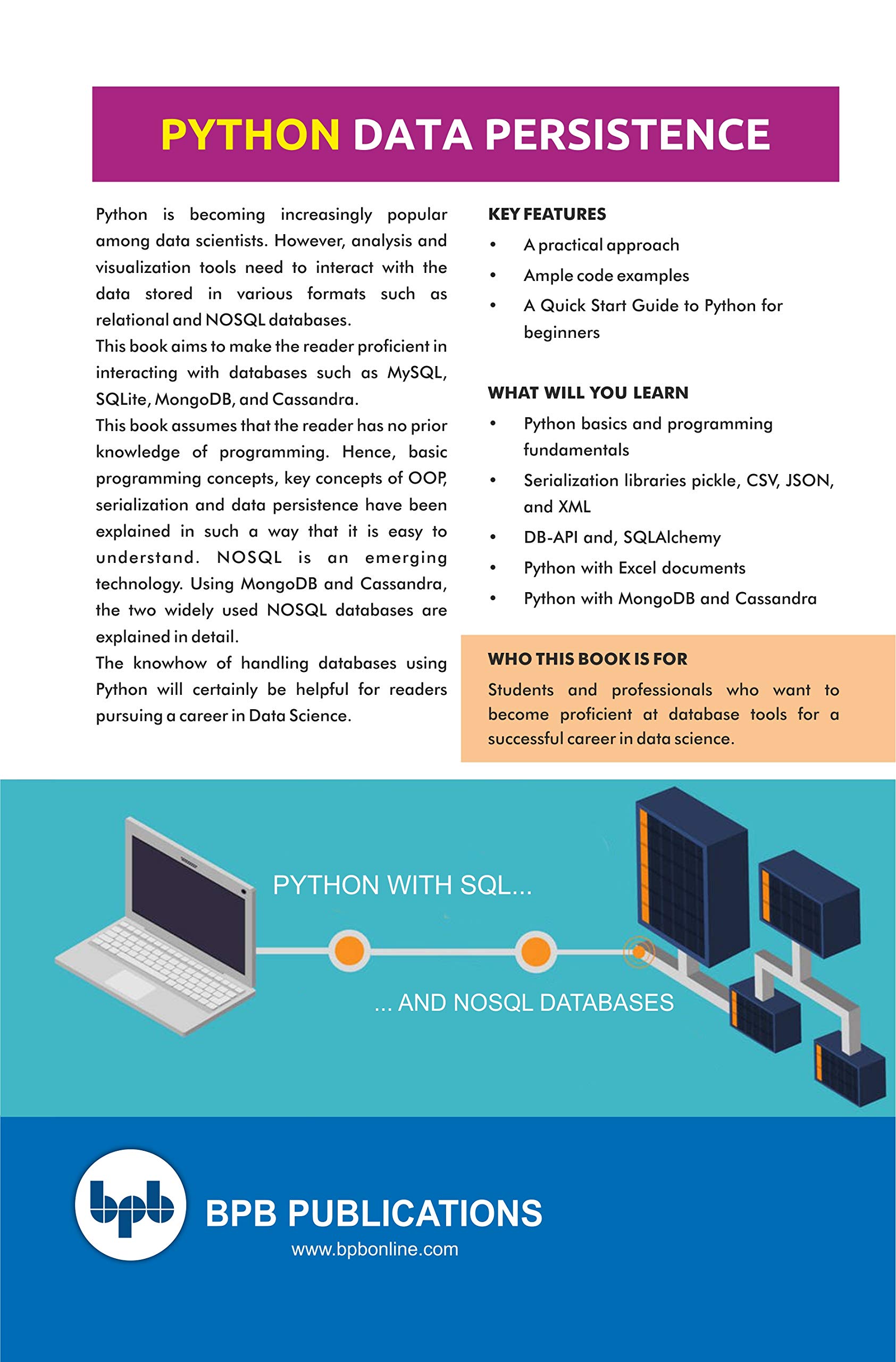 Lathkar, Malhar Python Data Persistence: With SQL and NOSQL Databases Język publikacji angielski
