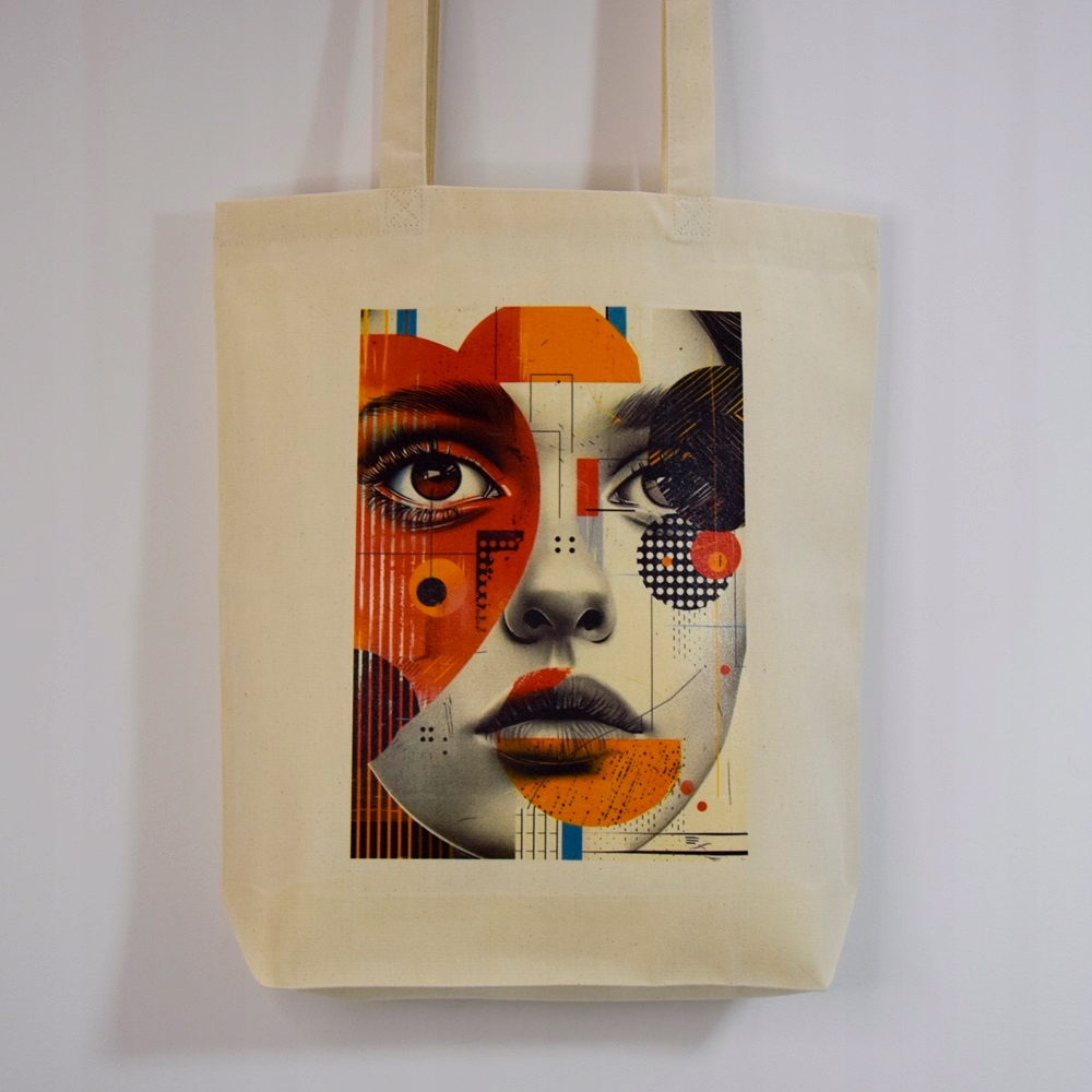 TORBA bawełniana 220g ecru z nadrukiem ABSTRAKCJA idealna na uczelnie Kod producenta ABSTRAKCJA 4