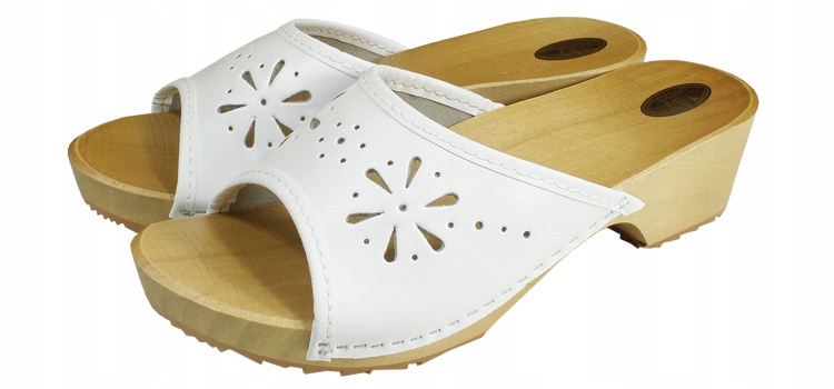 Białe drewniaki damskie D08 39 Rozmiar 39