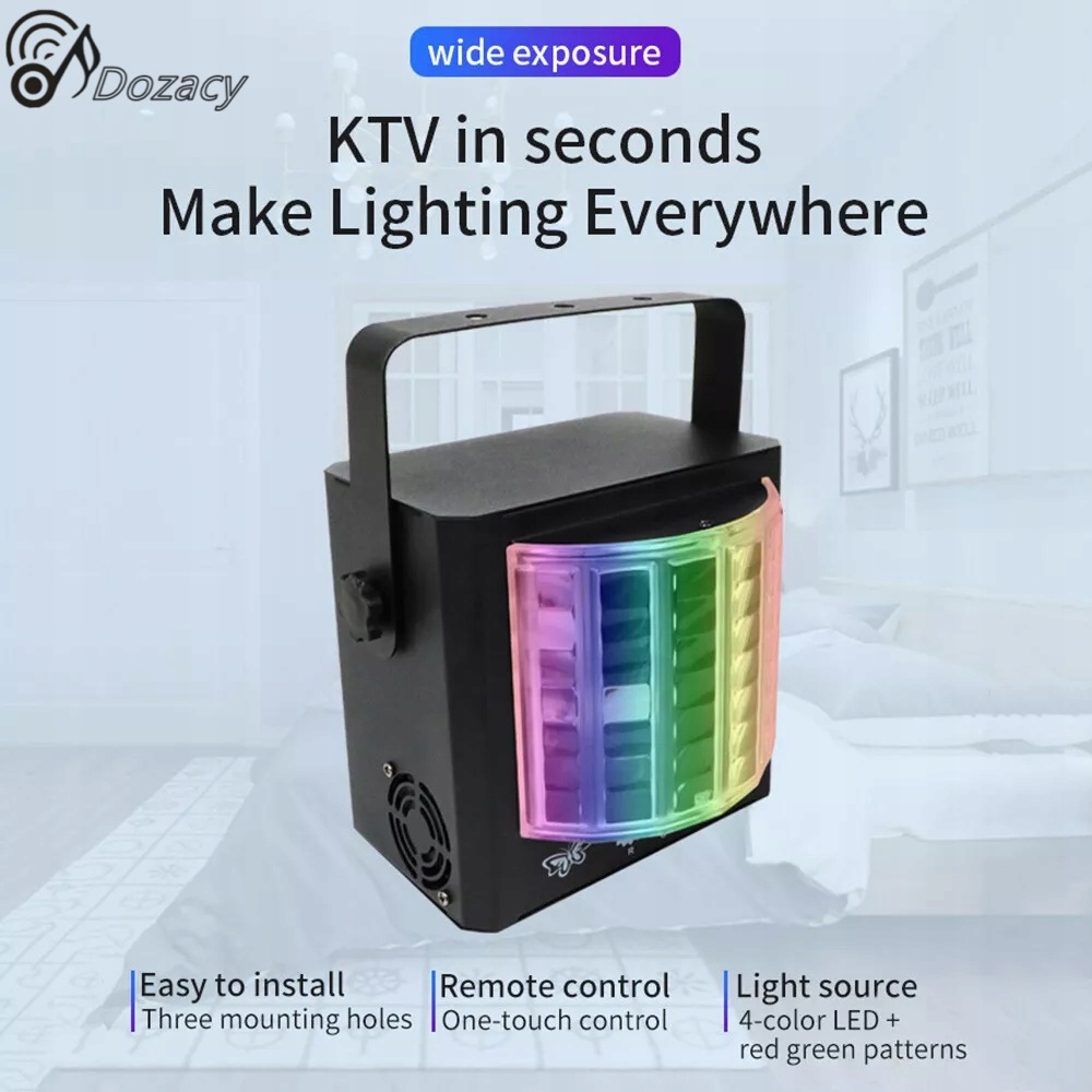 ŚWIATŁO LASEROWE LED KOLOROWE OBROTOWE ŚWIATŁA ŚWIATŁA IMPREZOWE DLA DJ-ÓW Model PROJEKTOR WIELOKOLOROWY ŚWIATŁO LASEROWE LED