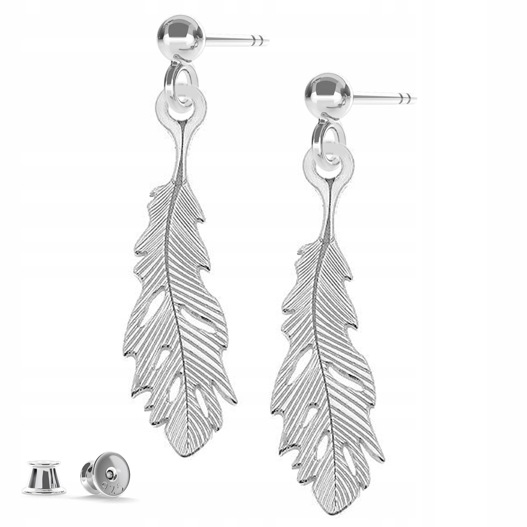 Stříbrné náušnice Pírko 925