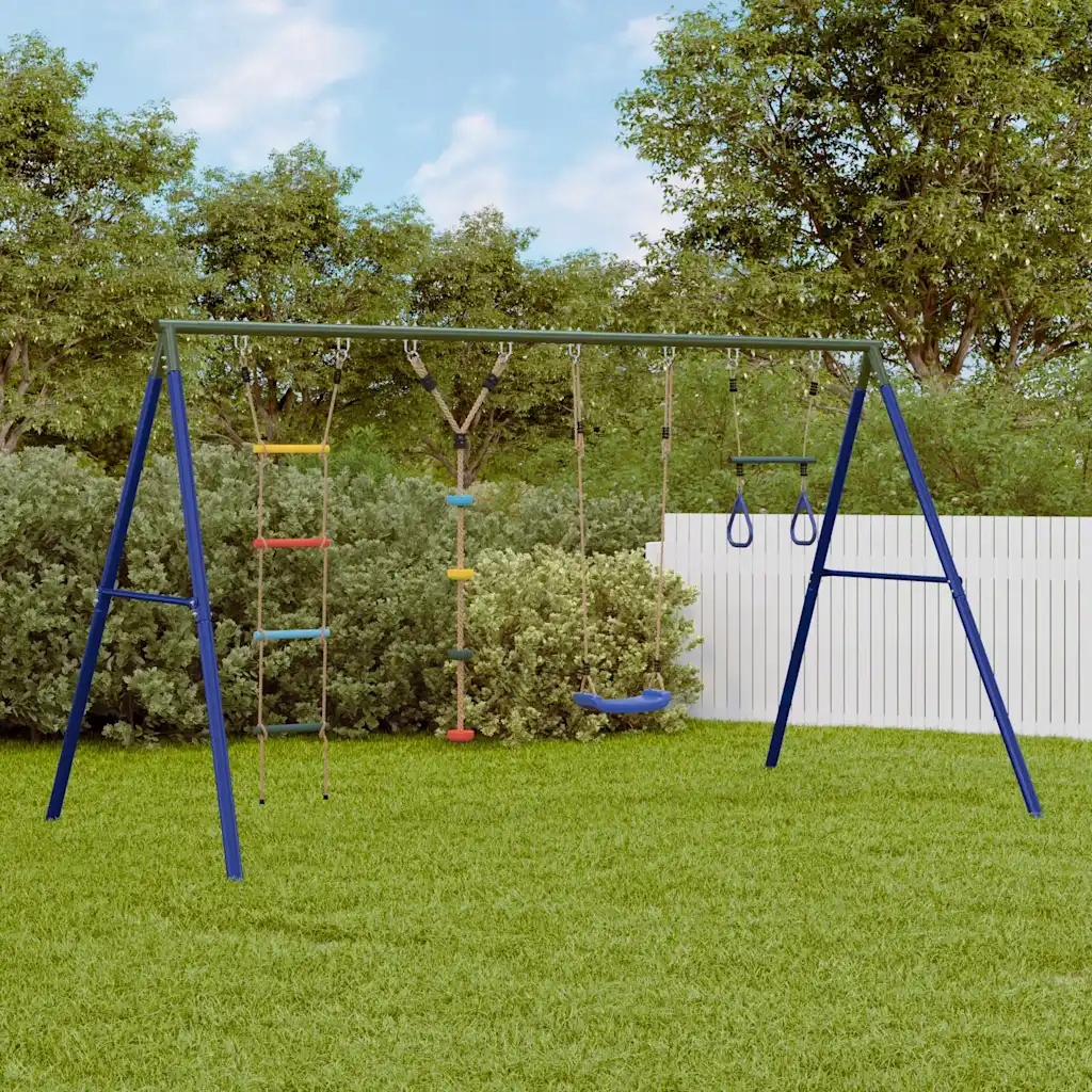 vidaXL Zahradní houpací set s houpačkou, hrazda, žebřík a šplhací lano