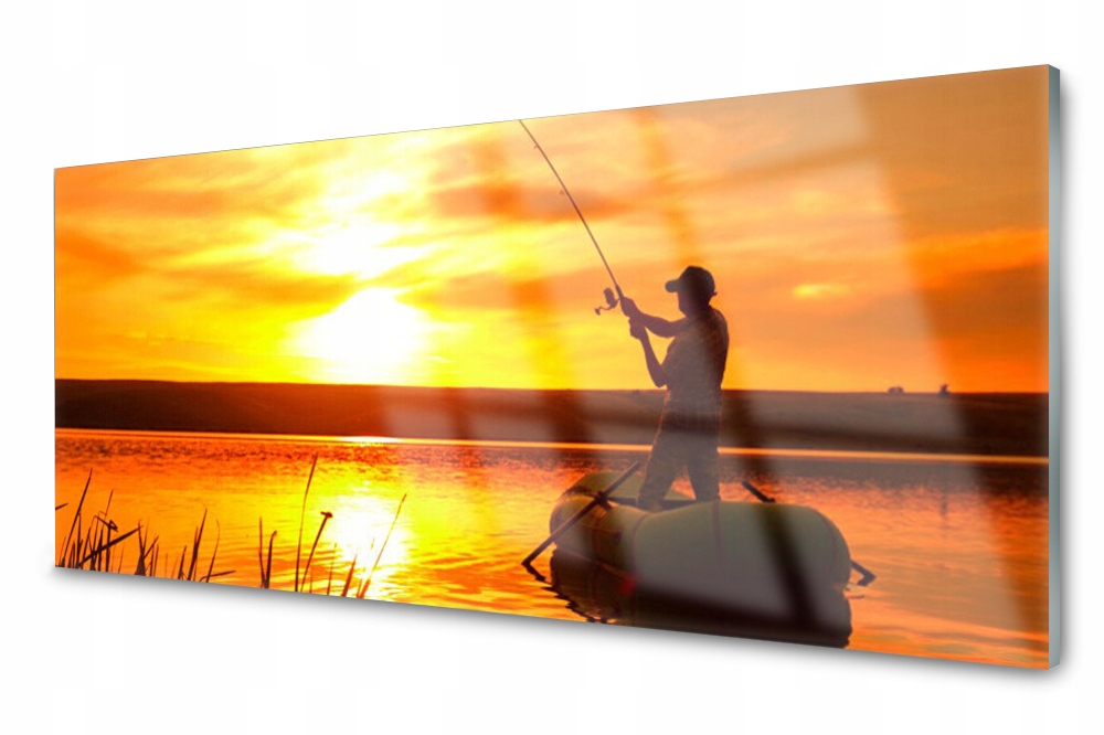 

Panel szklany do kuchni Wędkarz Jezioro 125x50