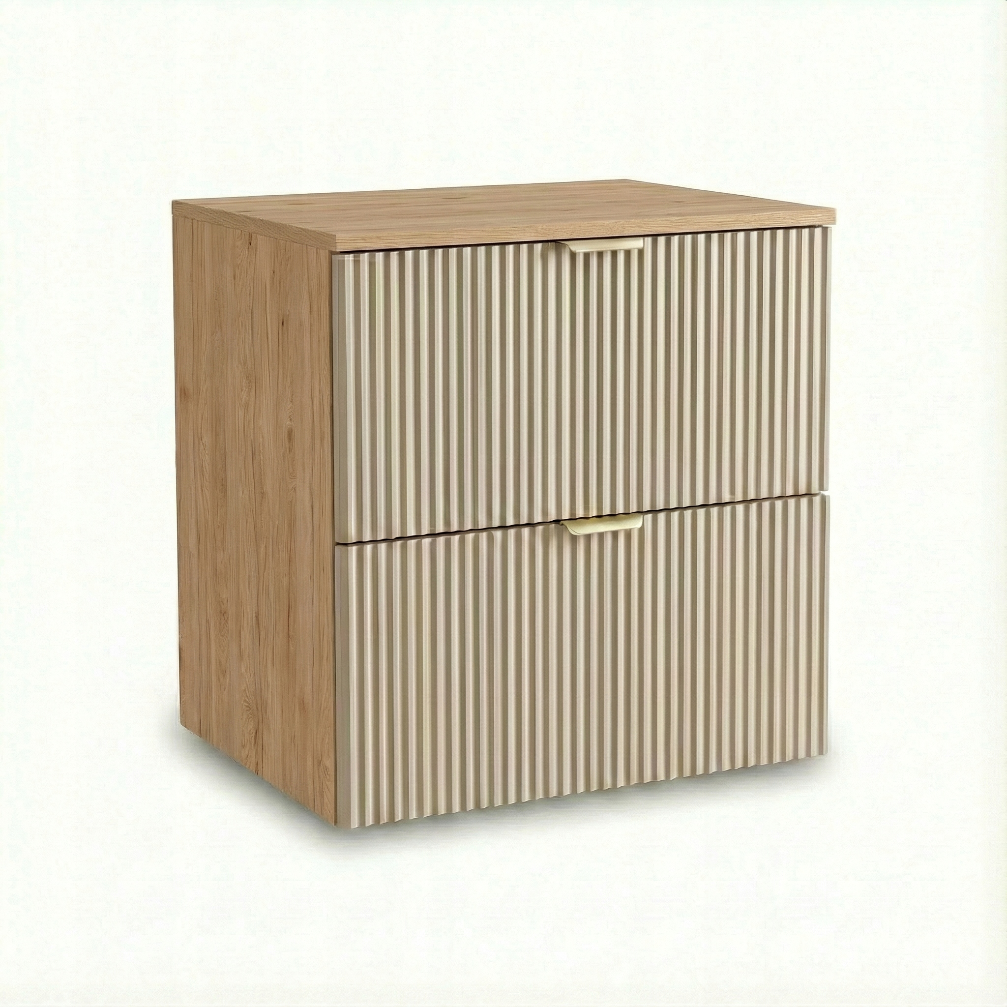 Skříňka pod umyvadlo 60 cm Kašmír/Ořech 2 rýhované zásuvky Willy