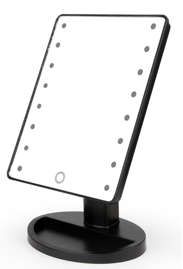 Podświetlane lusterko do makijażu LED czarne