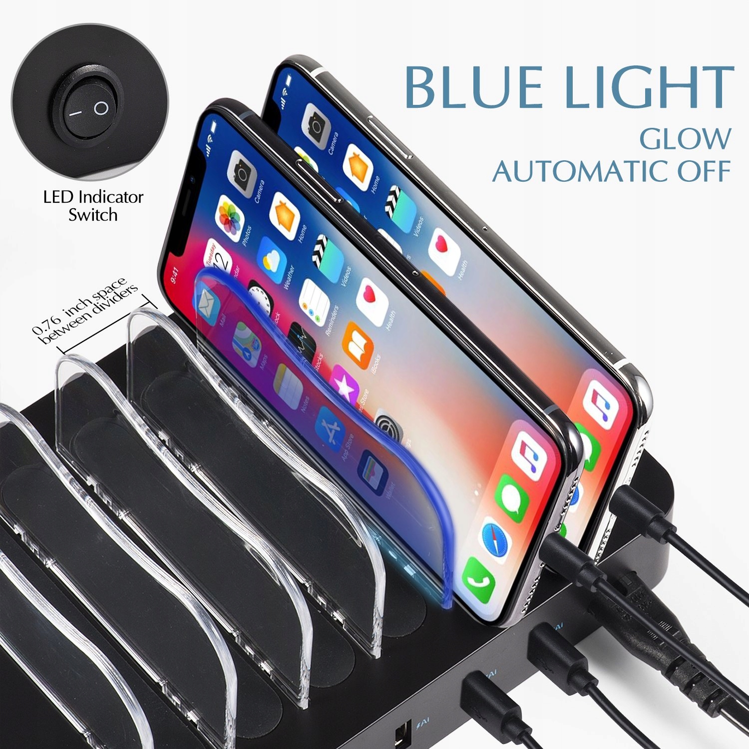 PRITEK Stacja Ładowania USB 50W 6 Portów Do Telefonów Tabletów Słuchawek — miniatura 6