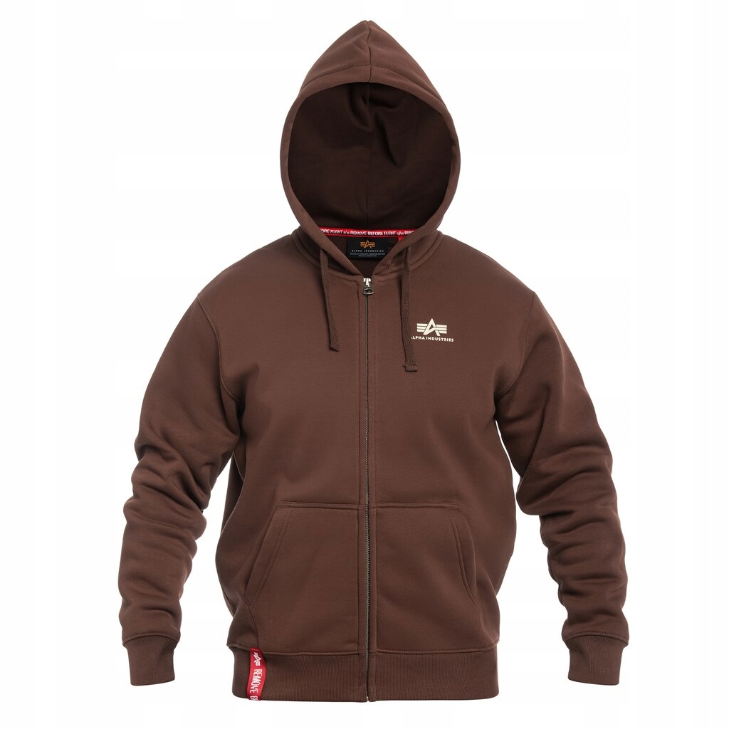 Mikina s kapucí Alpha Industries Basic Zip Hoody Small Logo Powder XXL