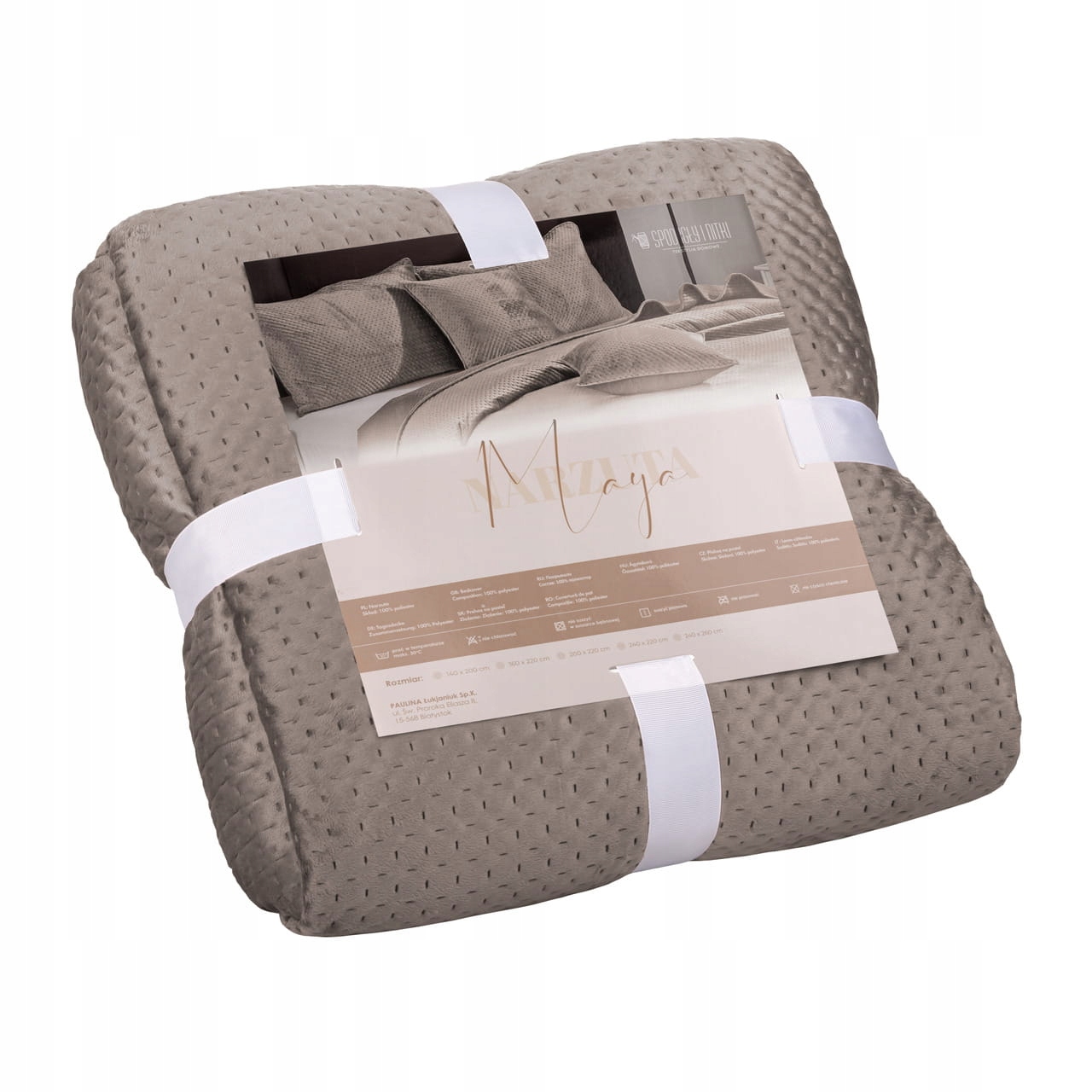 Dekorativní přehoz Maya 140x200 velurový, prošívaný, hnědý