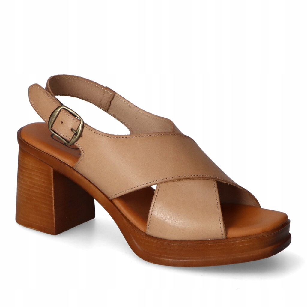 Sandały Hee 26542/Lino Beżowe lico 38