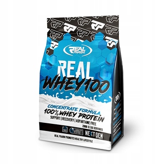 Bílkovina Wpc protein Real Pharm Real Whey 100 2000 g Jahodová Zmrzlina