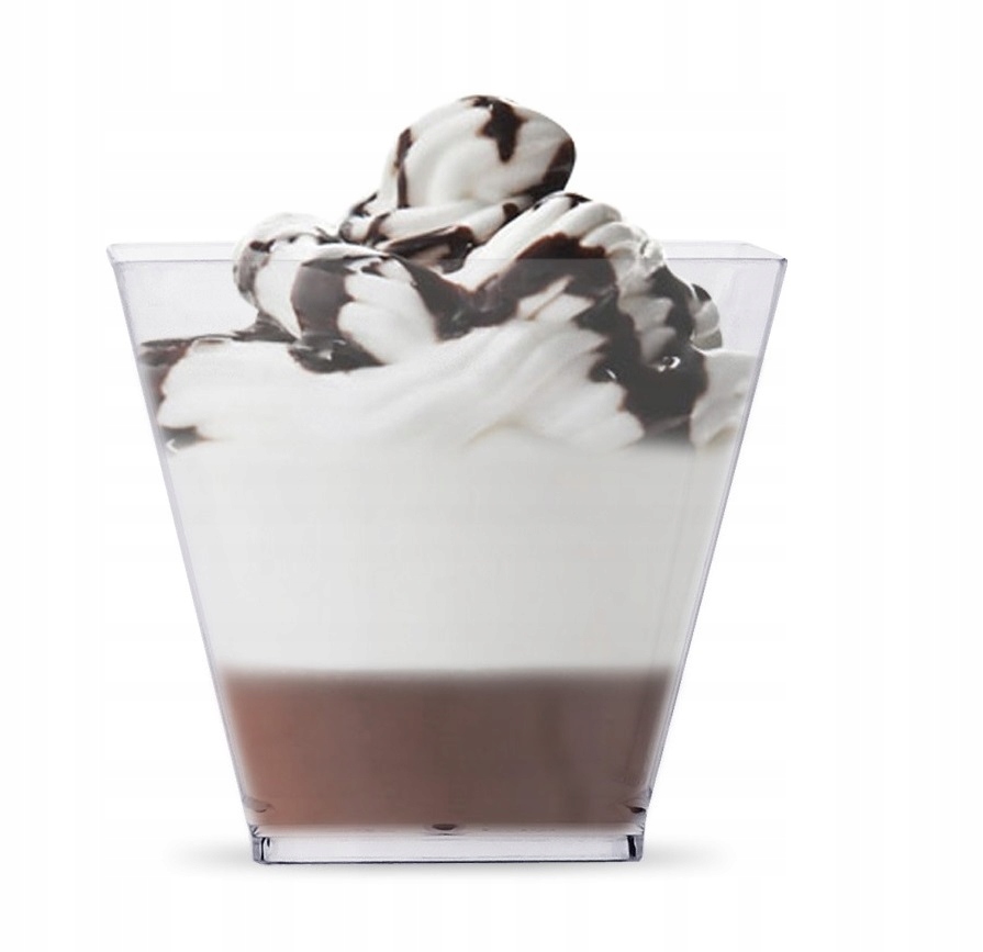 PUCHARKI KWADRATOWE 120ML DO DESERKÓW FINGERFOOD MONOPORCJA 50 SZTUK
