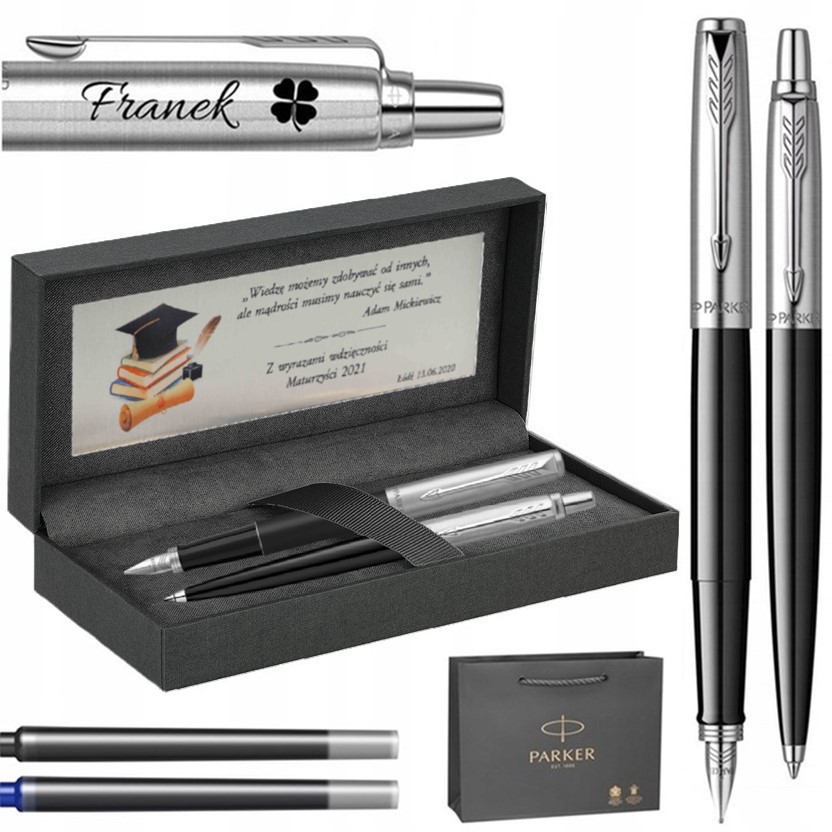 Długopis i Pióro wieczne Parker Jotter Tabliczka kolorowa Grawer