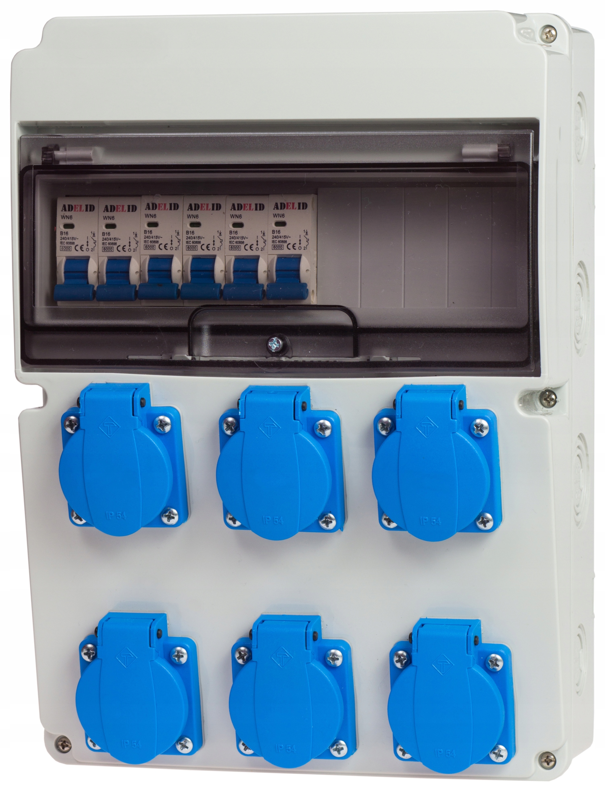 ROZDZIELNICA ROZDZIELNIA BUDOWLANA SKRZYNKA ZABEZPIECZONA OGRODOWA 6x230V