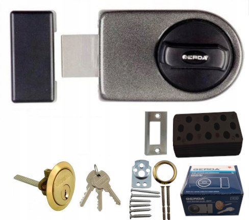 Povrchový Zámek Pro Dveře Brány Gerda Zn 100 T50/60 S Vložkou Grafit