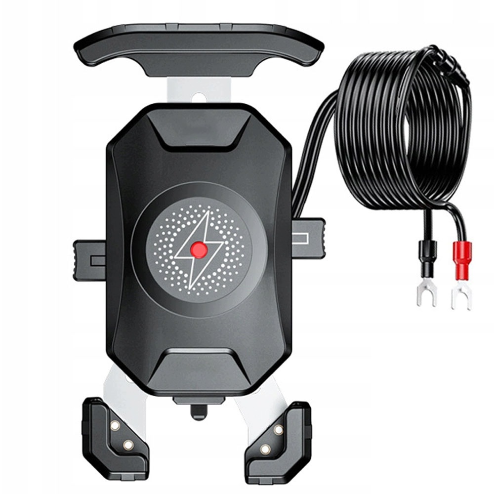 Uchwyt Motocyklowy Na Telefon Antywibracyjny Ładowarką Indukcyjną 15W Usb