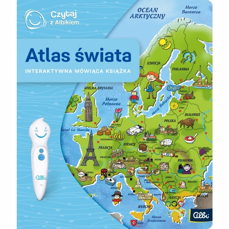 CZYTAJ Z ALBIKIEM ATLAS ŚWIATA MÓWIĄCA KSIĄŻKA ALBIK Stan opakowania oryginalne
