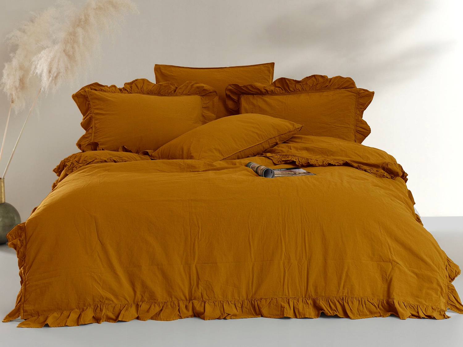 Posteľná Bielizeň bavlnená MUSTARD/160x200(P) Stonewashed