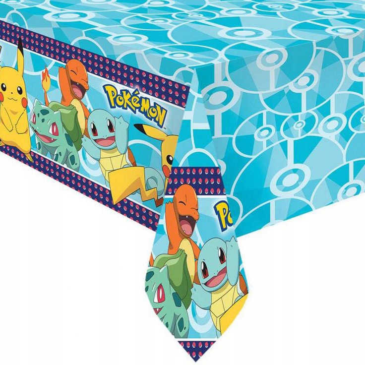 OBRUS PLASTIKOWY URODZINOWY POKEMON PIKACHU 180x120 cm