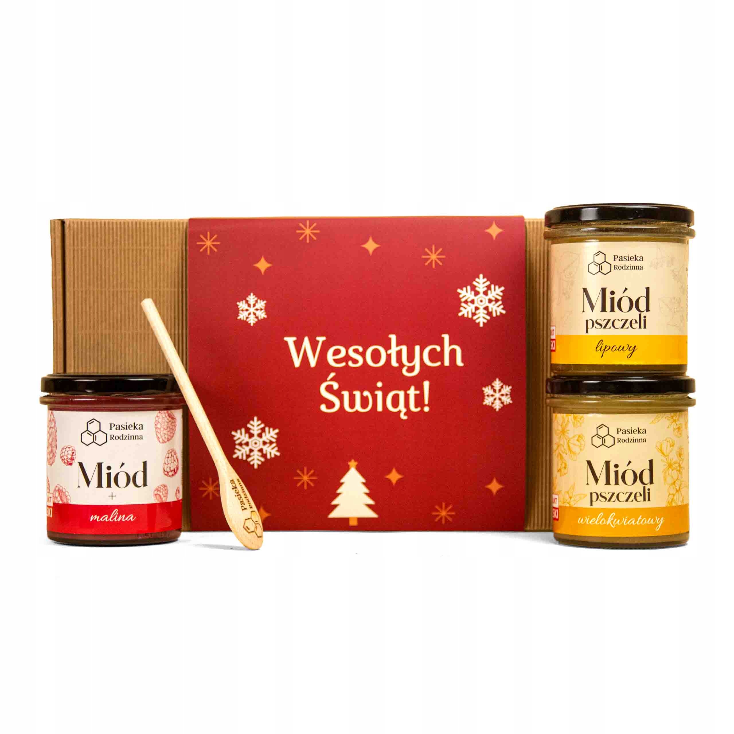 Levně Vánoční Dárková sada 3x Polský med 410g s ozdobným obalem