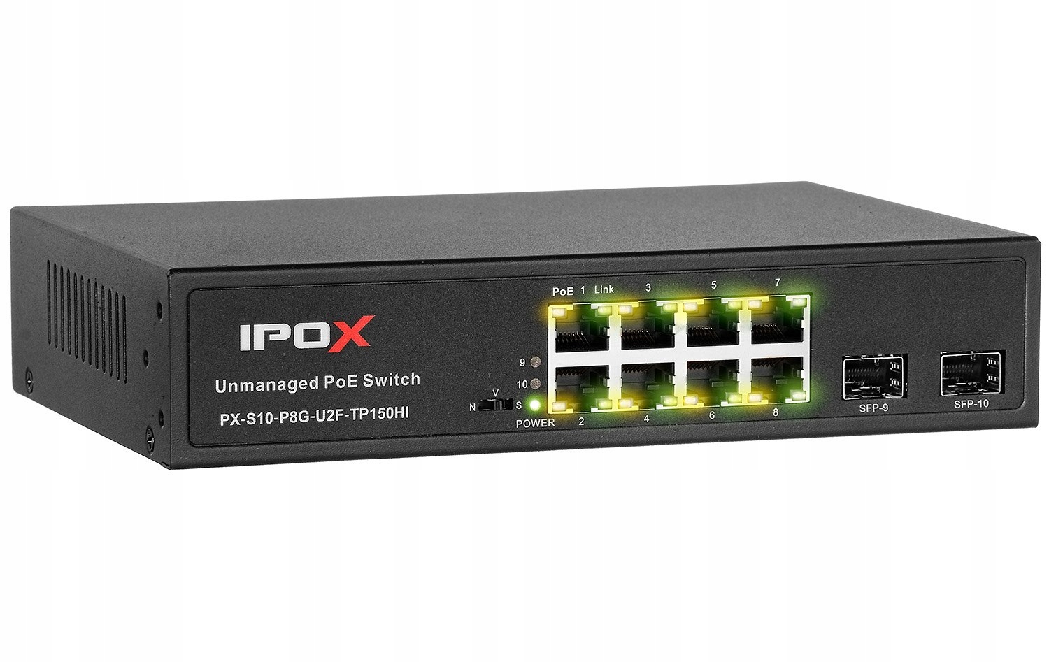 PX-S10-P8G-U2F-TP150HI - switch gigabitowy PoE 8-p