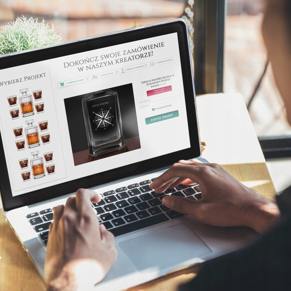 Zestaw do Whisky Karafka 4 Szklanki z Grawerem Prezent na Rocznicę Ślub Kod producenta KARB_4xSZC-CMB2