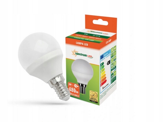 

Żarówka Led kulka E-14 230V 6W Ww Spectrum