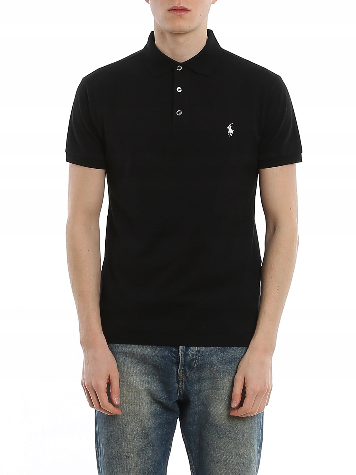 Pánská polokošile Polo Ralph Lauren 710541705007 Černá velikost XXL