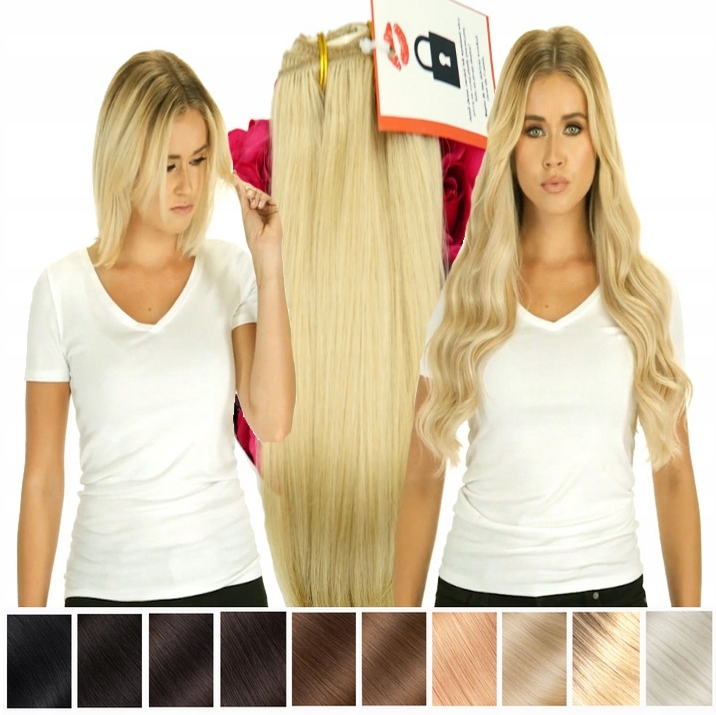 Příčesek do vlasů přírodníCLIP In 613#světlá blond 40 cm 70 gramů