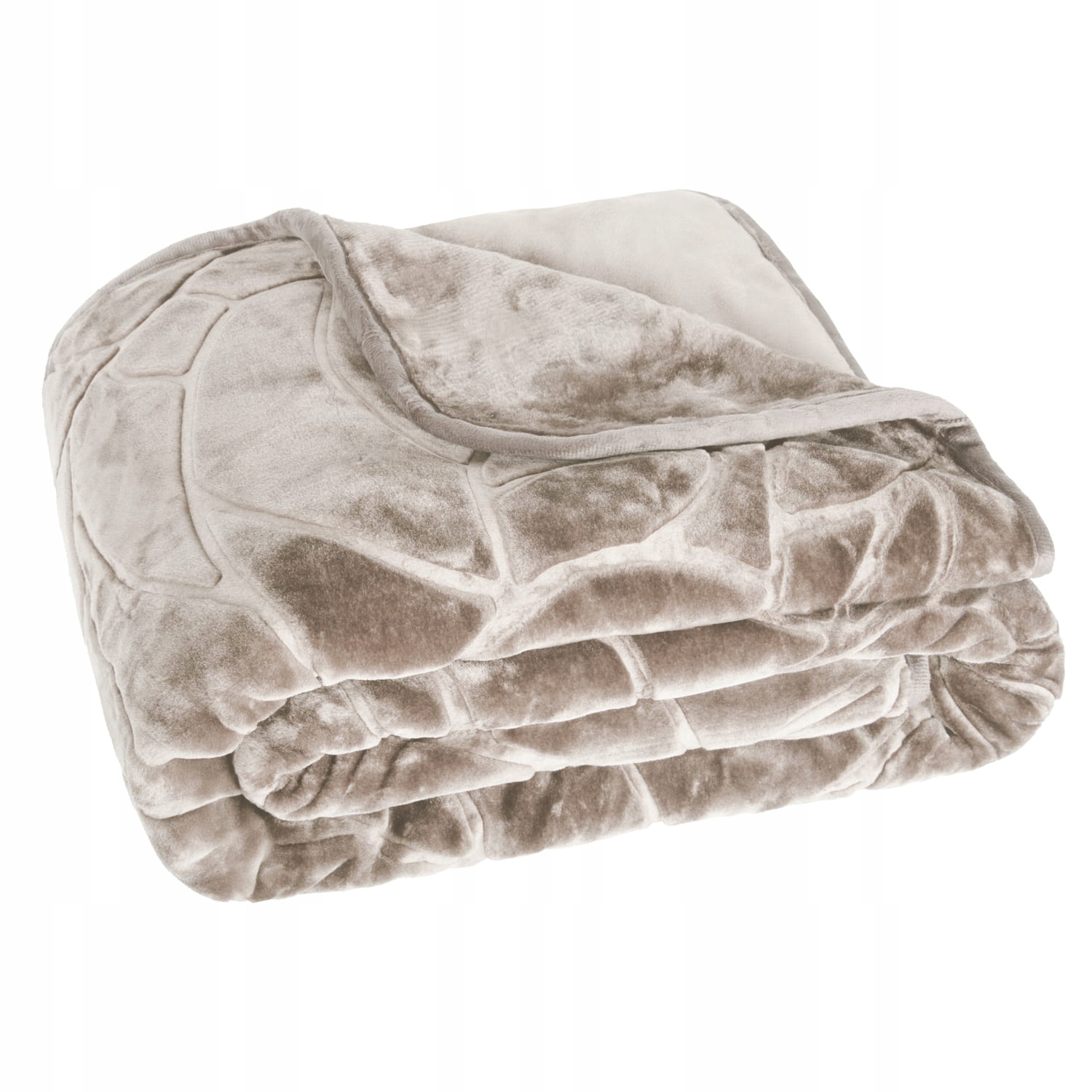 Akrylová deka 200x220 Liv taupe listy, lisovaný přehoz