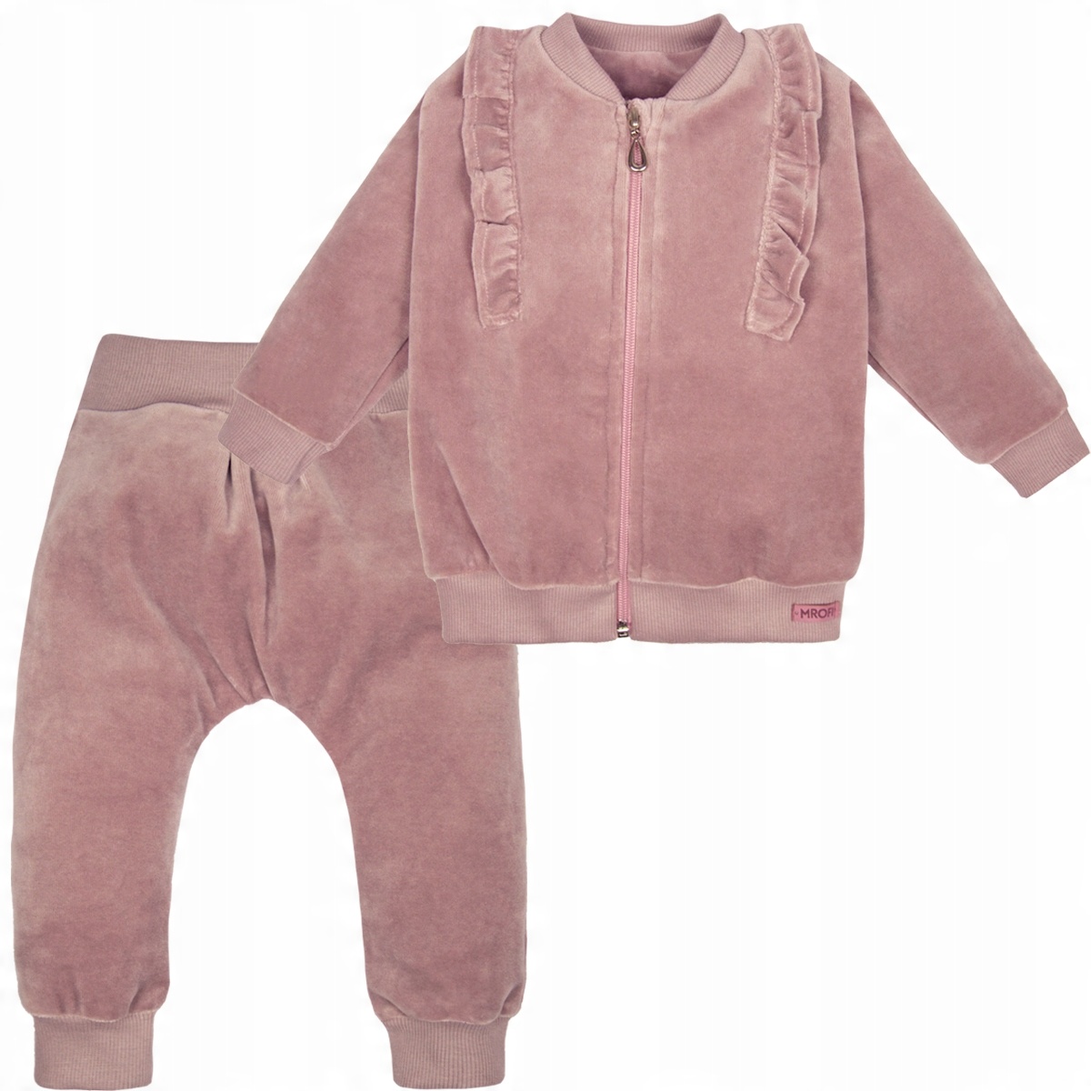 

Dres Welurowy z falbankami Bluza Spodnie Mrofi 98