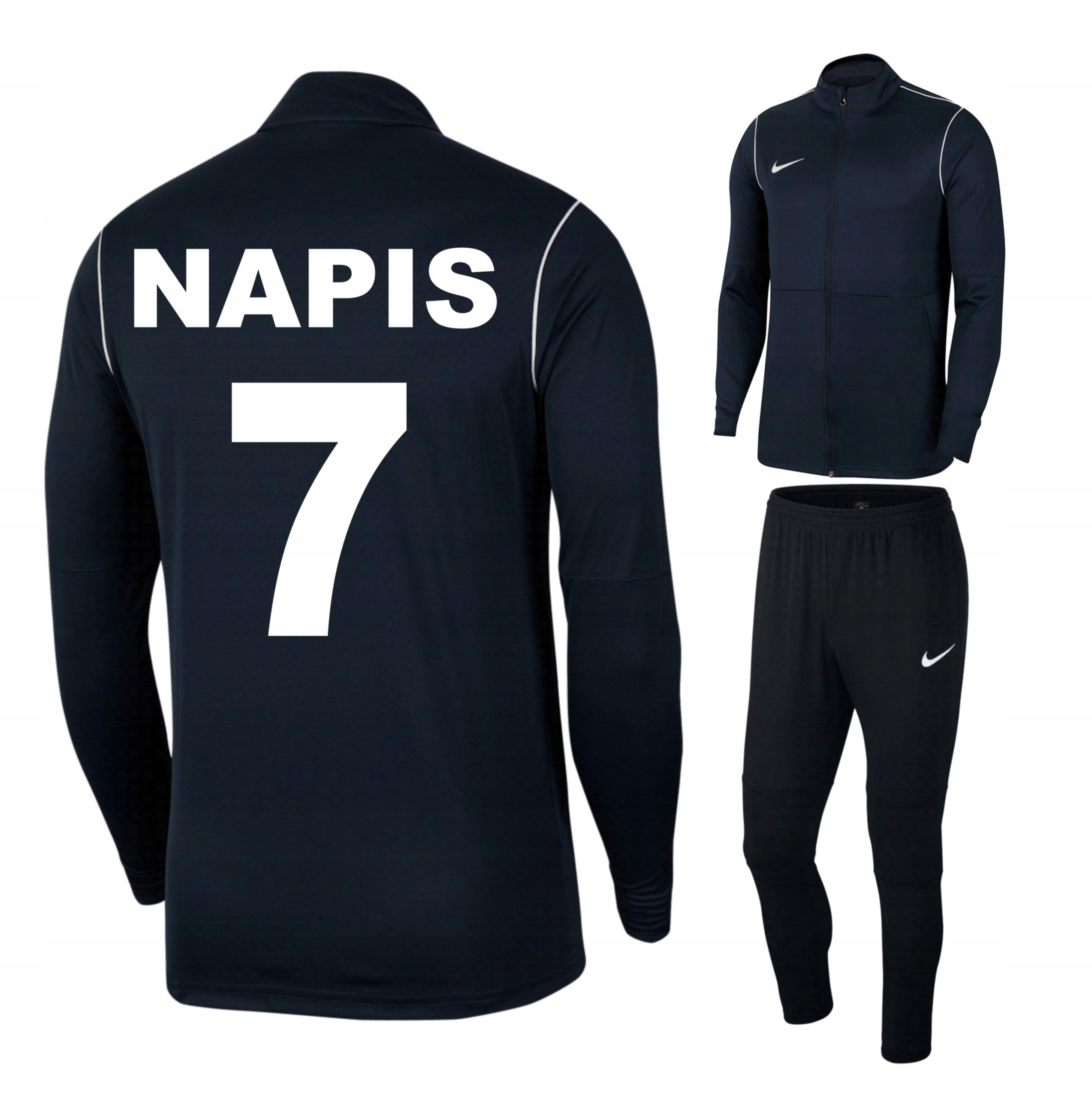 NIKE dresy męskie WF piłkarskie z NADRUKIEM L