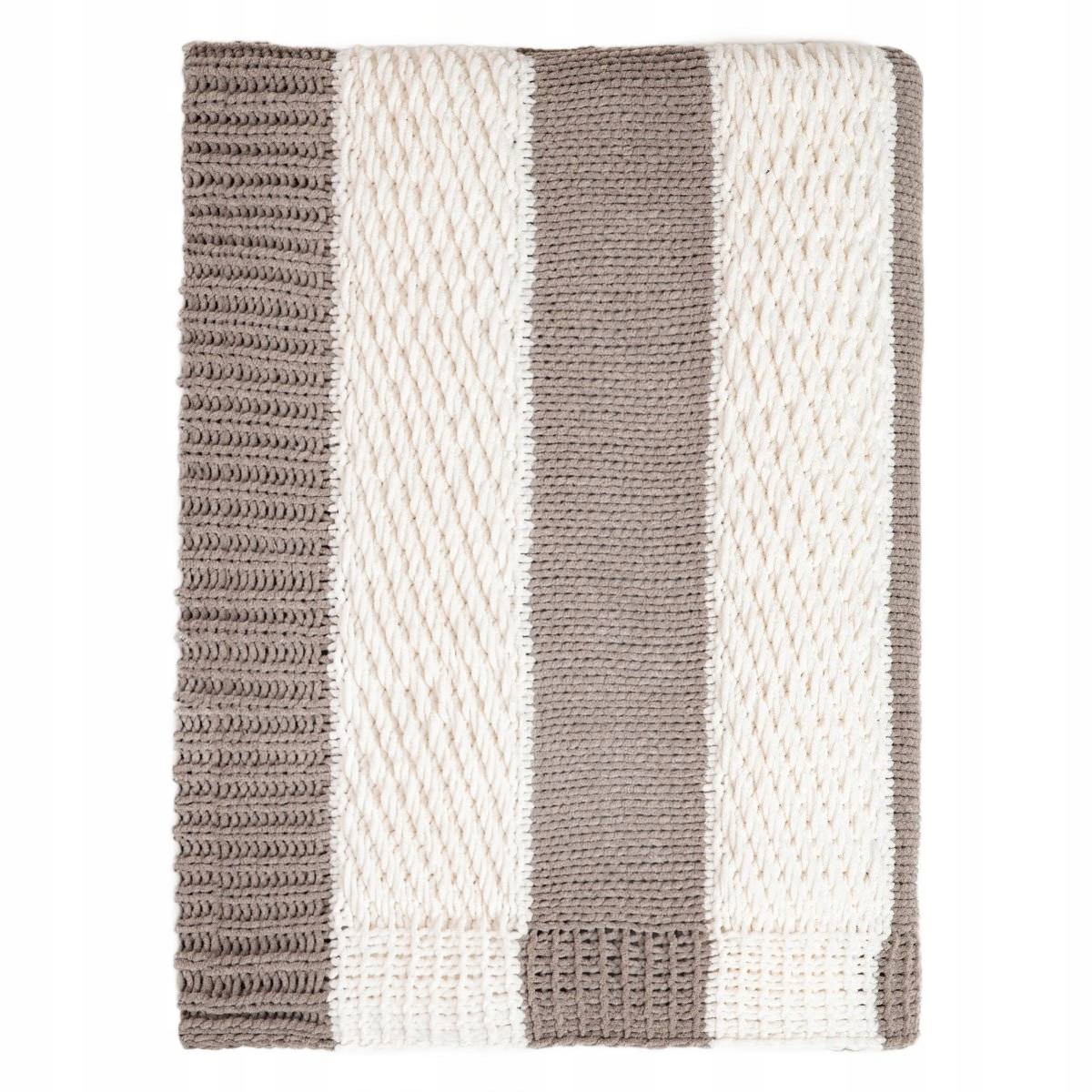 Deka Rudens s pruhy ecru 130 x 170 cm Homla
