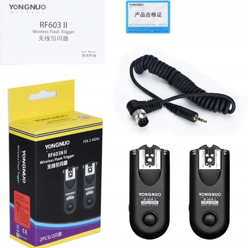 Yongnuo RF603N II sada dvou rádiových spouští s kabelem N3 pro Nikon