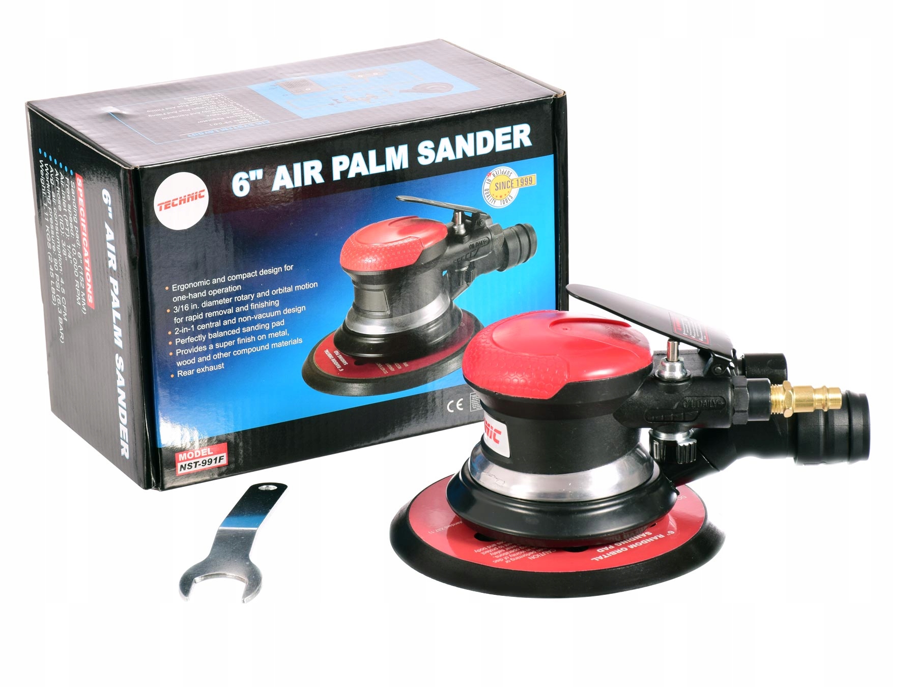 Profesionální Pneumatická Excentrická Bruska 150 MM S Odsáváním Prachu