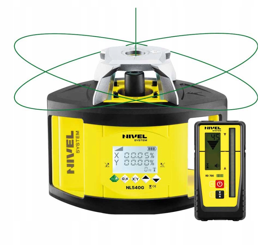 NIVEL SYSTEM LASER OBROTOWY 500m NL540GD AKCESORIA Marka Nivel System