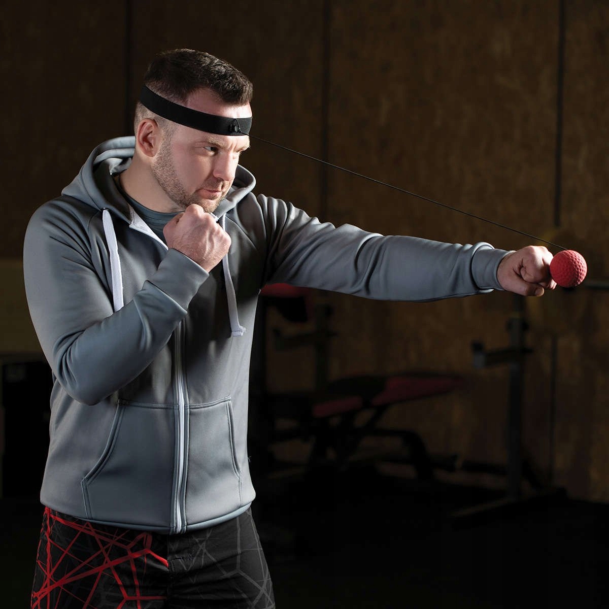 PIŁECZKA BOKSERSKA NA GŁOWĘ PIŁKA REFLESOWA NA GUMCE ZESTAW 2 PIŁEK OPASKA Długość worka 80 cm