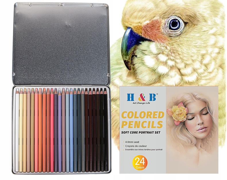 Portrét pastelky, sada pastelek na obličej 24 barev H&b