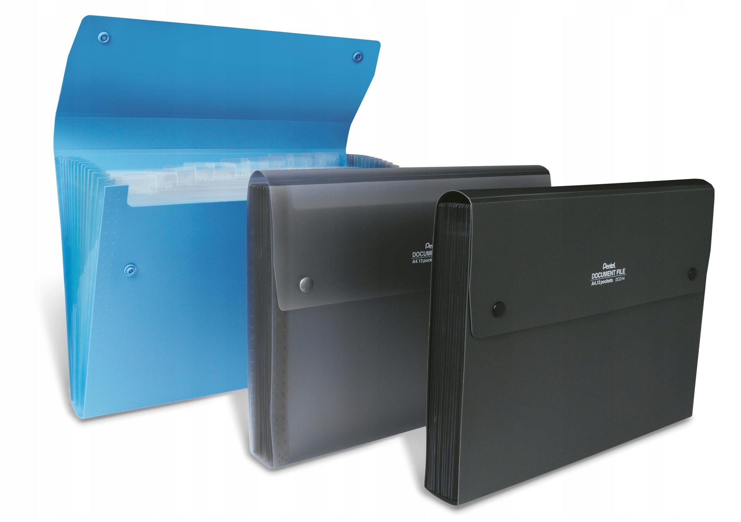 Teczka harmonijkowa z 13 przegrodami PENTEL Document File czarna Marka Pentel