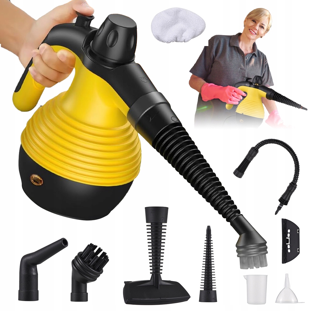 Mocny Myjka Parowa Czyścik Do Okien Fug Parownica Ręczna 1100W 3 Bar Zestaw