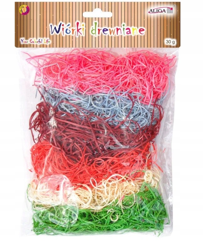 Wełna Drzewna WYPEŁNIACZ do Prezentów Sianko MIX